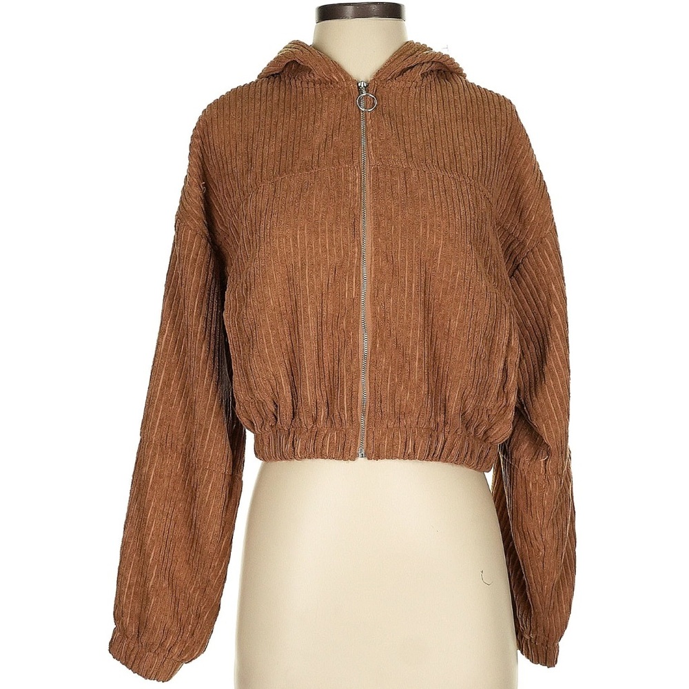 Hyfve Burnt Orange Corduroy Bomber Jacjet